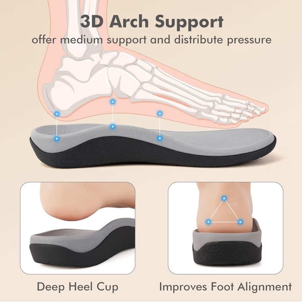V Step Orthopedic Slides Womens Size 10 Mens 9 Black Adjustable Arch Support New - Picture 3 of 7